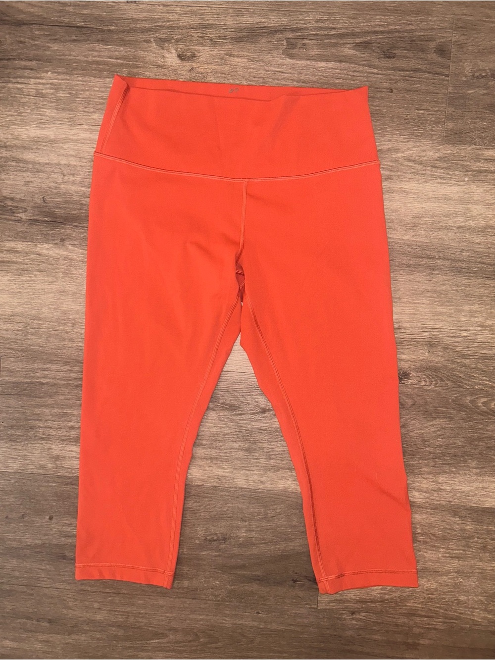 lululemon athletica Bright Orange Mid-Rise Cropped Leggings